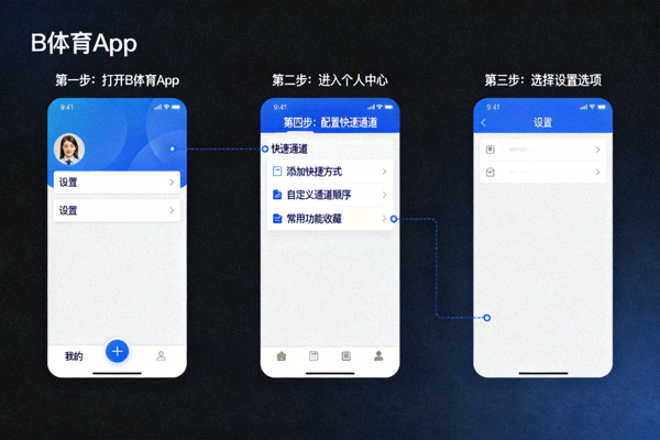 B体育官方快速通道使用指南步骤截图，展示App内设置选项