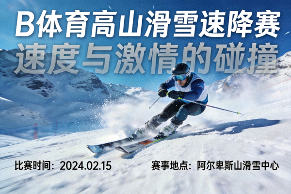 B体育高山滑雪速降赛预告 - 运动员在雪道高速滑行的瞬间