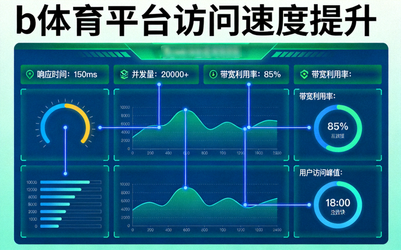 b体育平台访问速度提升新闻配图，展示多维度数据监控仪表盘