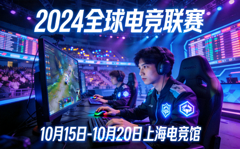 电子竞技赛事预告配图，展示电竞选手专注操作的比赛现场