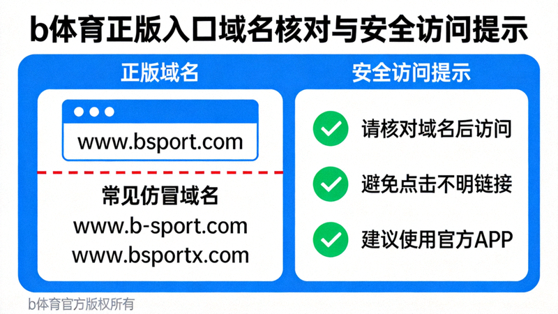 b体育正版入口域名核对示意图与安全访问提示画面